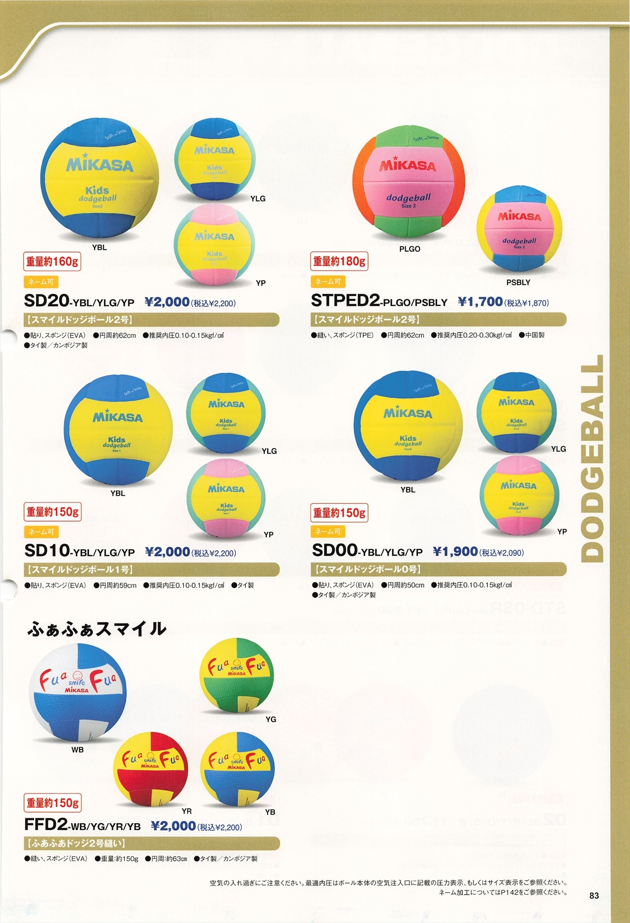 今だけスーパーセール限定 ミカサ MIKASA スマイルドッジボール 2号 160ｇ 黄 青 SD20-YBL 推奨内圧0.10~0.15 kgf 